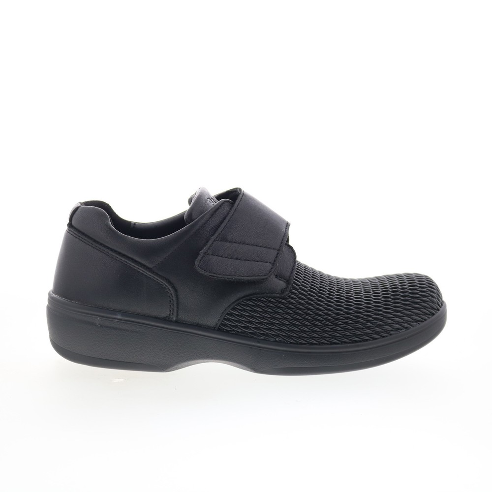 Propet Olivia WPRX25 Womens Black Wide Leather Lifestyle Sneakers Shoes