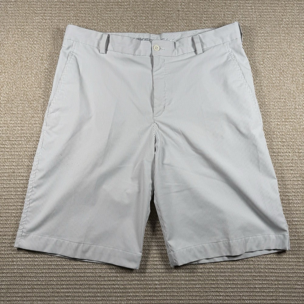 Nike Golf Dri-FIT Gray Stripe Flat Front Performance Mens Shorts 34