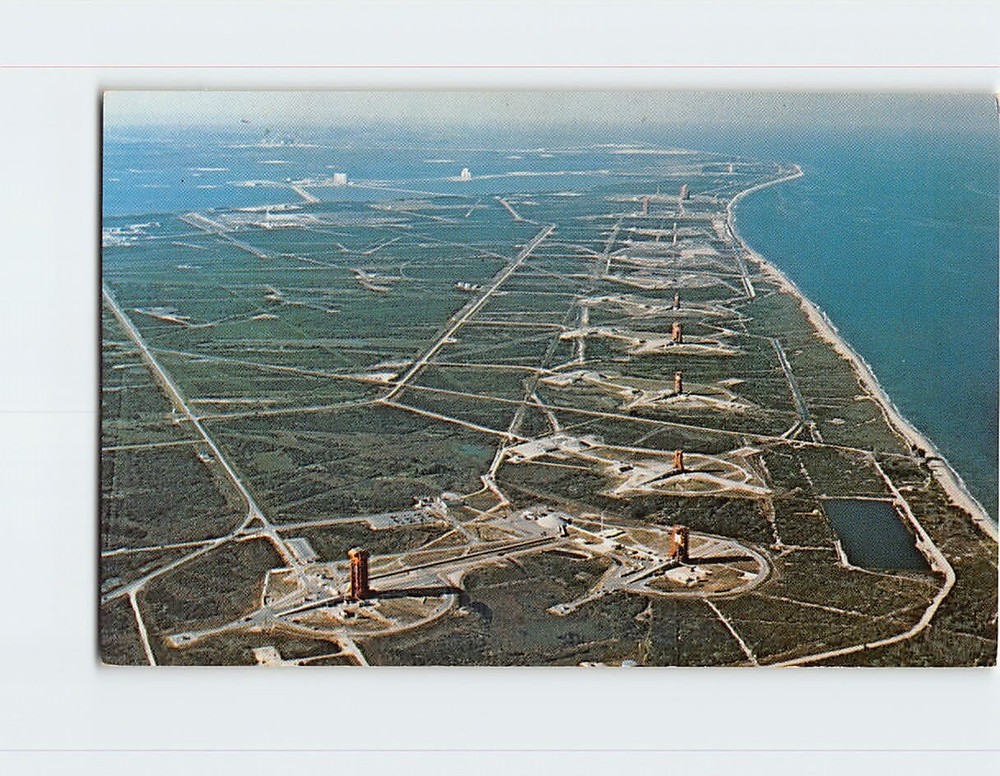 Postcard Aerial View Missile Row John F. Kennedy Space Center NASA Florida USA
