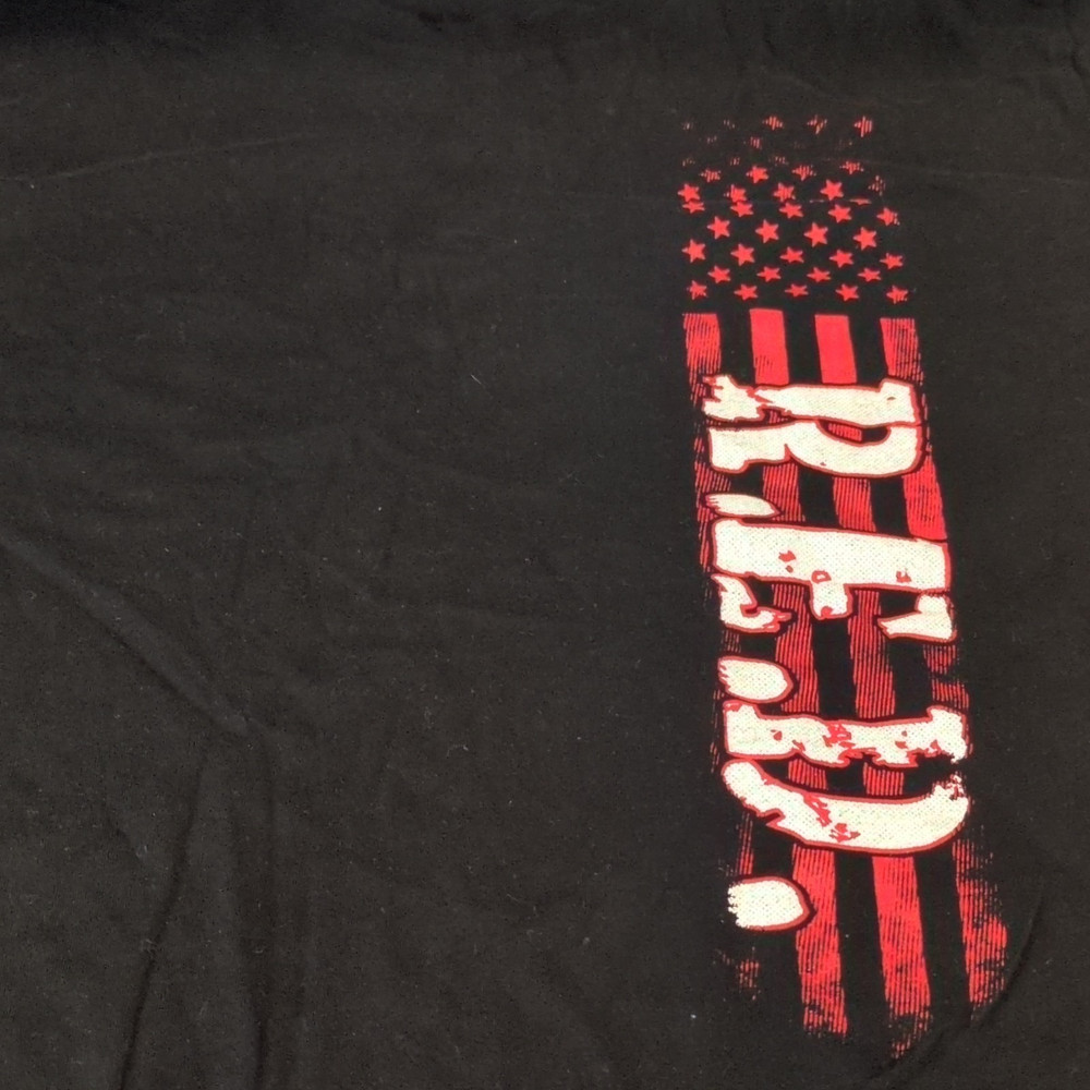 Grunt Style Black/Red Patriotic Military Graphic T-Shirt Men's XL Crew Neck