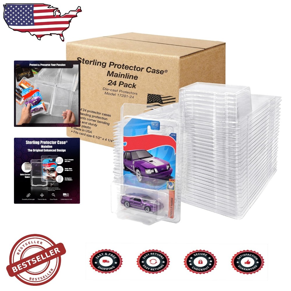 Premium Collector Storage: 24 Acid-Free Cases for Diecast Cars - Made in USA-image