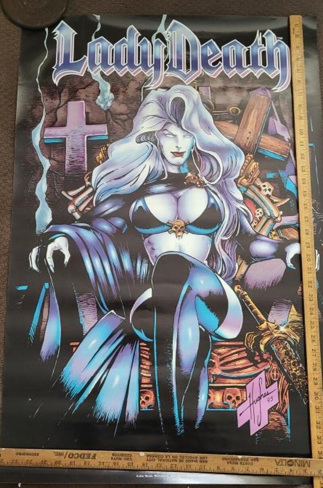 LADY DEATH Poster, VF/NM, 1994, Pulido, Hughes, 36x24, Unused, more in our store