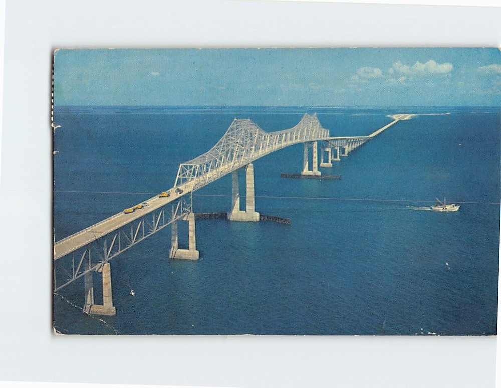 Postcard Aerial View Sunshine Skyway Florida USA