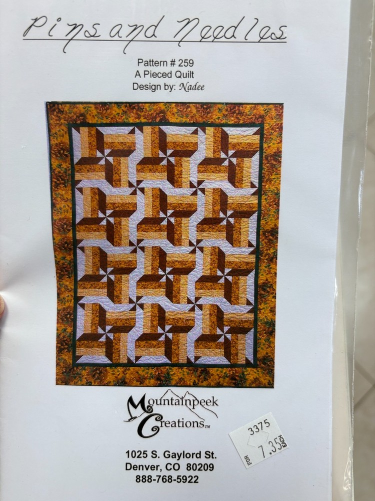 PINS AND NEEDLES quilt pattern, Pieced, 60x76