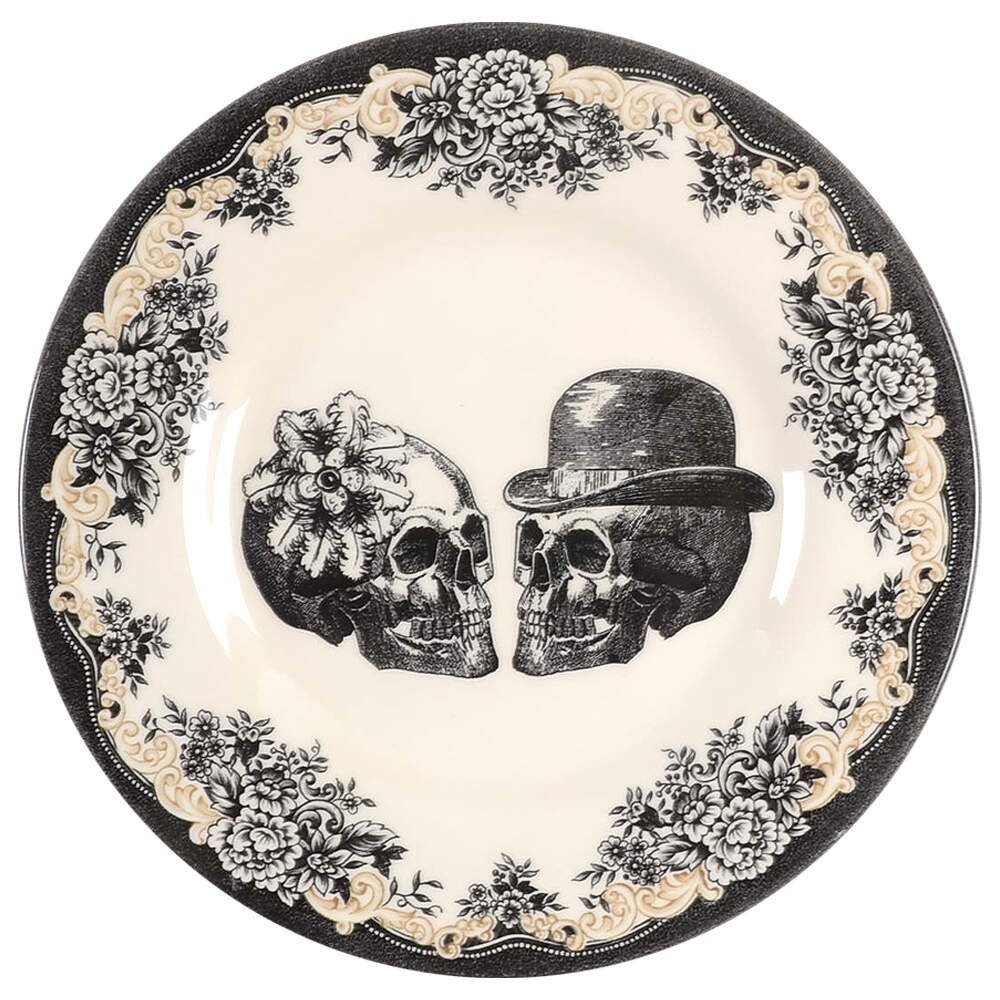 Victorian English Pottery-Royal Stafford Skull Salad Plate 11702405
