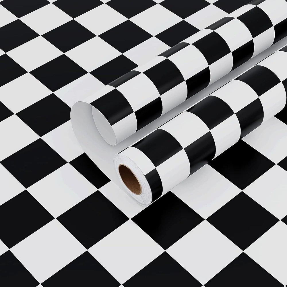 Checkered Wallpaper Peel and Stick Black and White Contact Paper 32