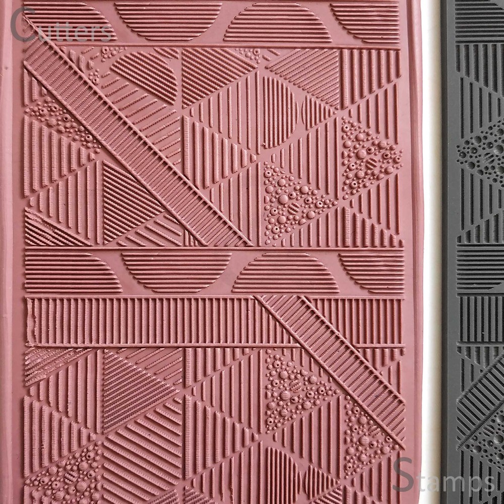 Flexible Polymer Clay Texture Mat - Abstract Design #2 Stamp-image