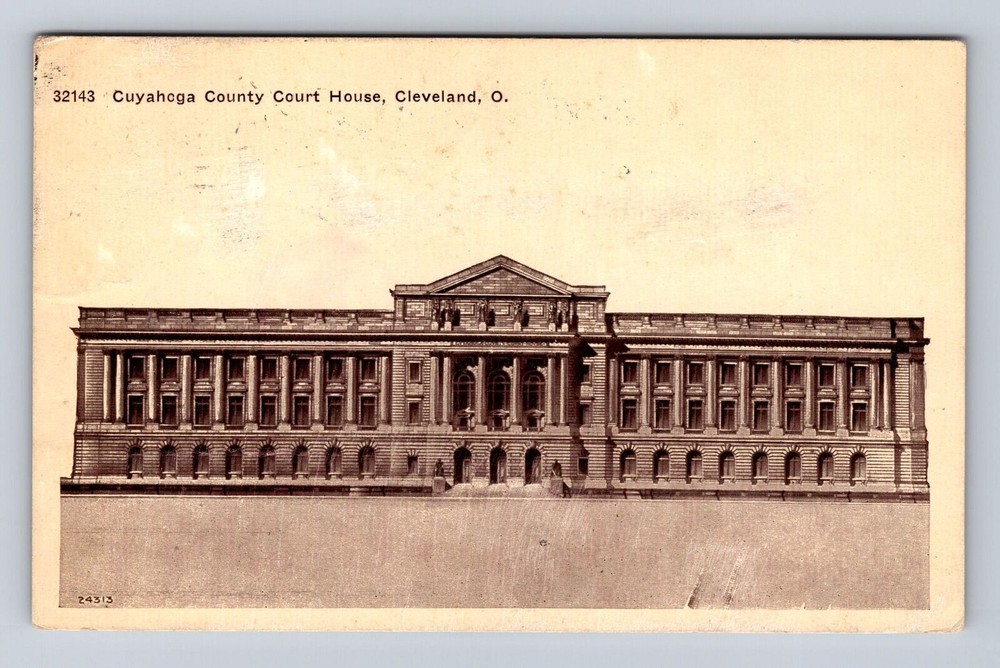 Cleveland OH-Ohio, Cuyahoga County Court House, Antique Vintage Postcard