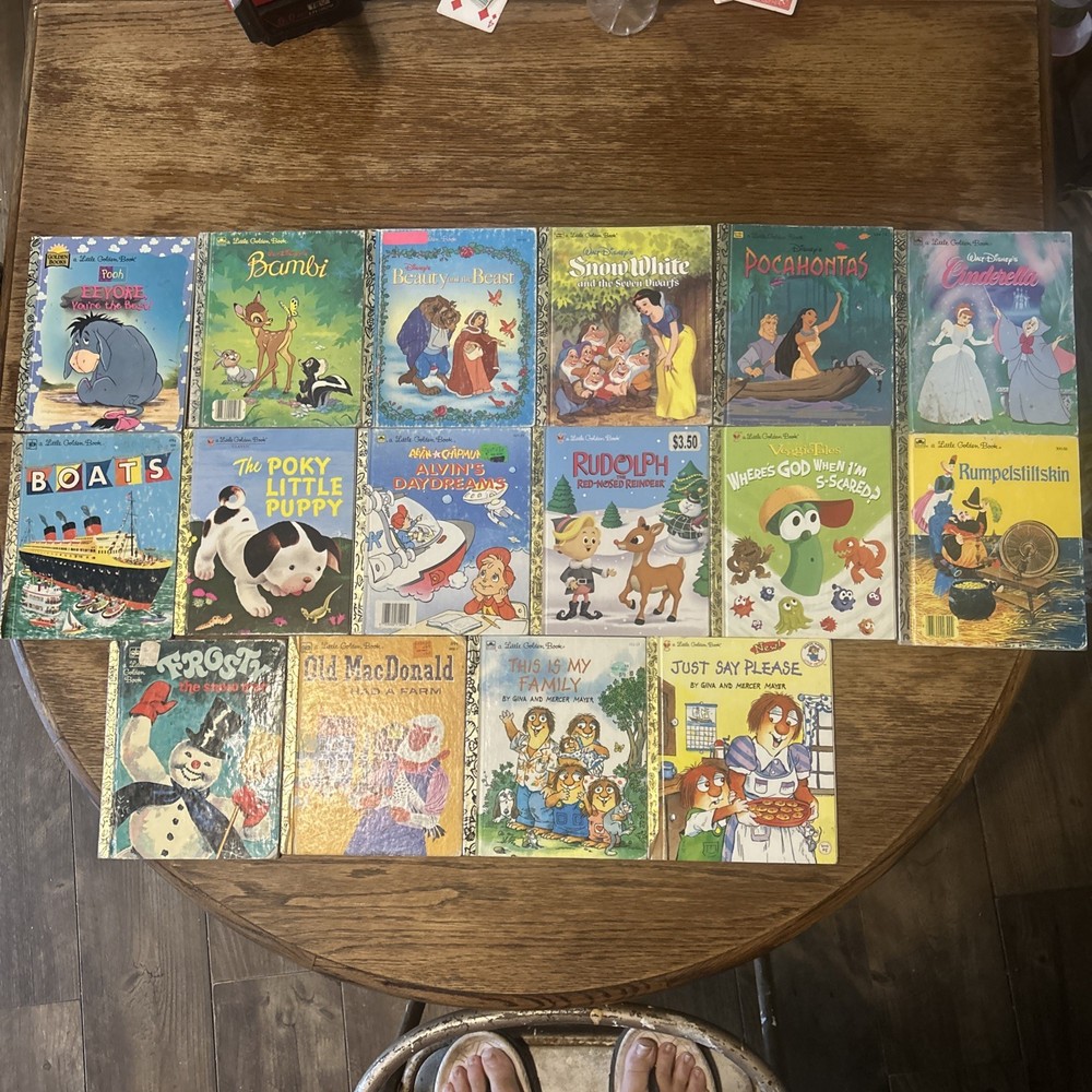 Books A Little Golden Book Lot Of 16 Different Stories Including Some Disney