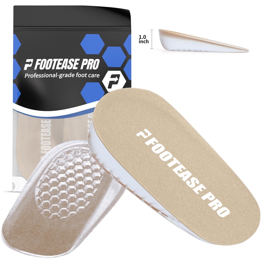 Height Increase Insoles, Gel Heel Lift Inserts for Pain Relief & Shock Absorp...