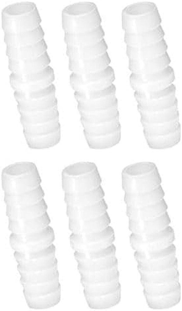 6Pcs Plastic Hose Barb Fitting White Plastic Pipe Connectors 1/2