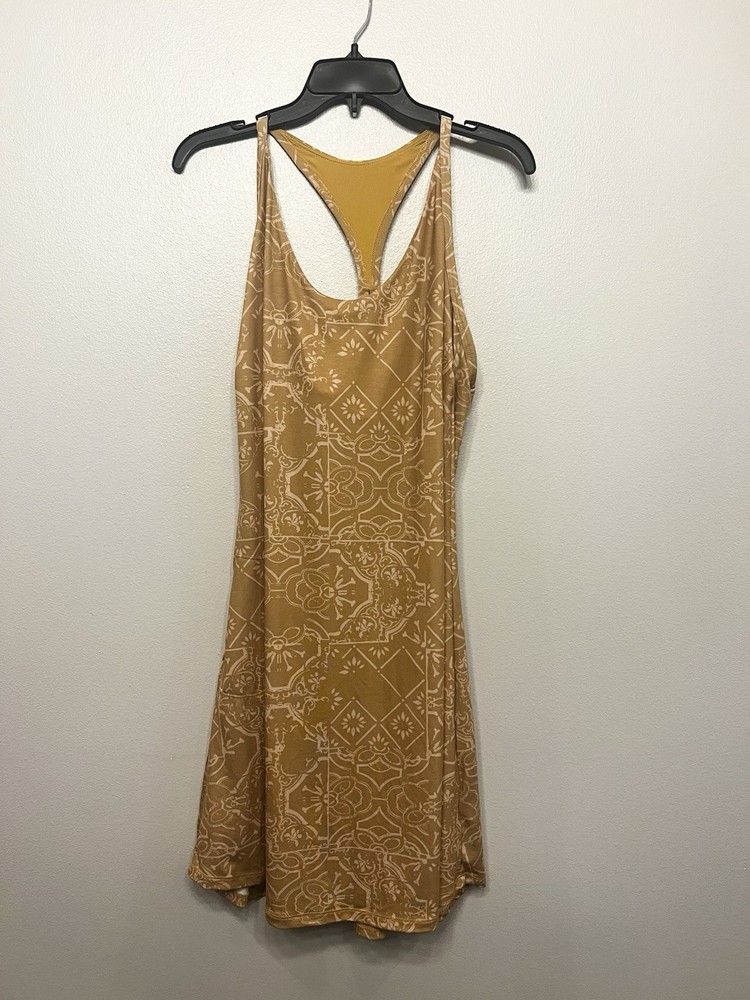 prAna Womens Opal Dress, Toffee Tiles, XL Travel Friendly
