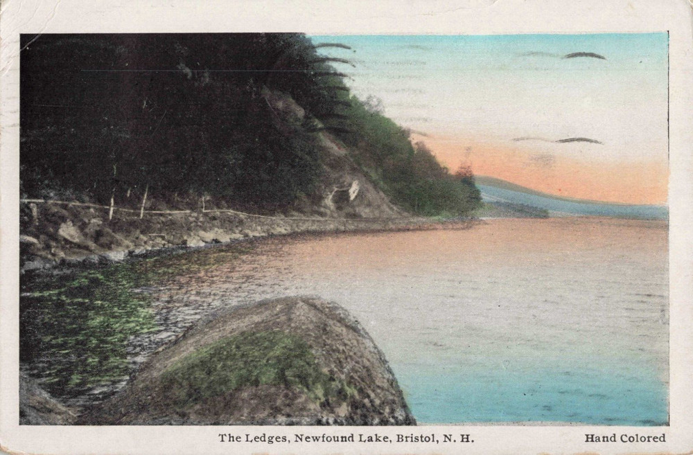 The Ledges, Newfound Lake - Bristol New Hampshire NH - PM 1934 Postcard