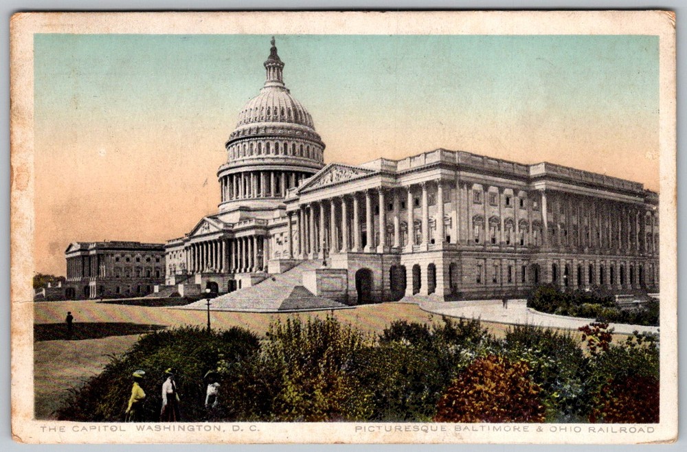 Antique Postcard U.S Capitol Dome Washington, DC 1910s