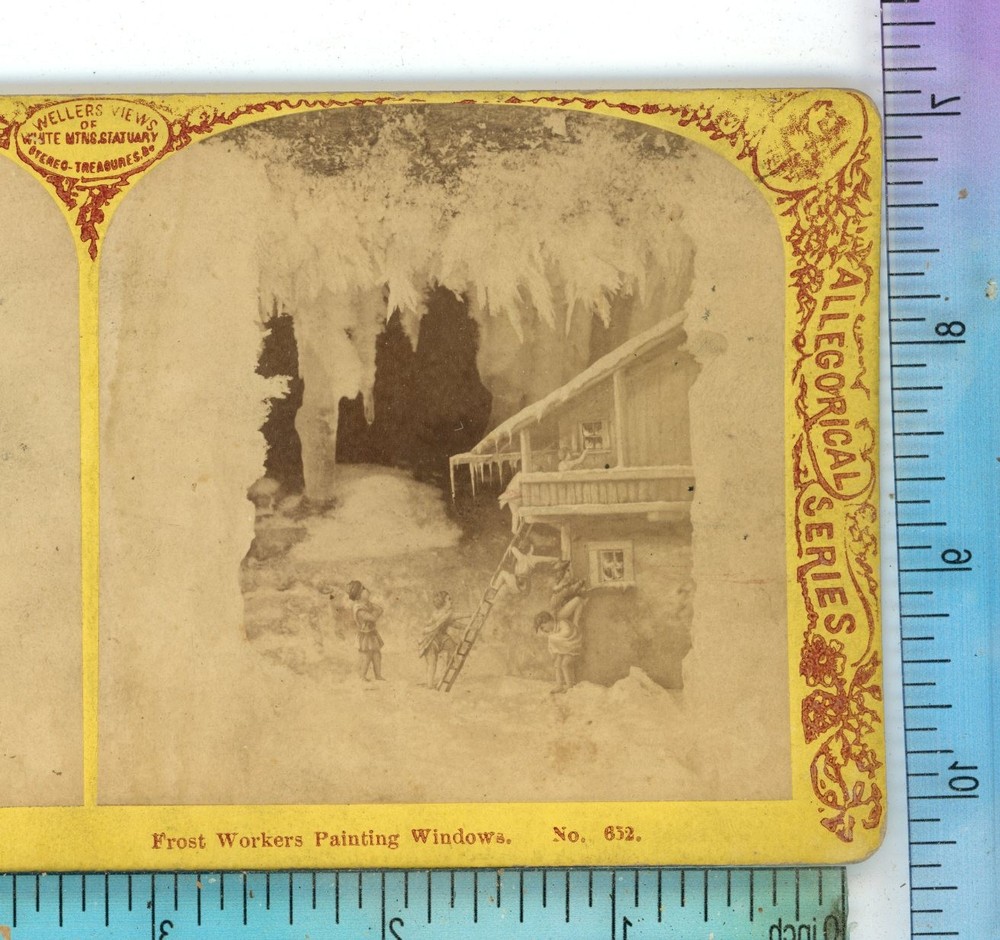Frost Workers Painting Windows F.G. Weller Early Genre Stereoview