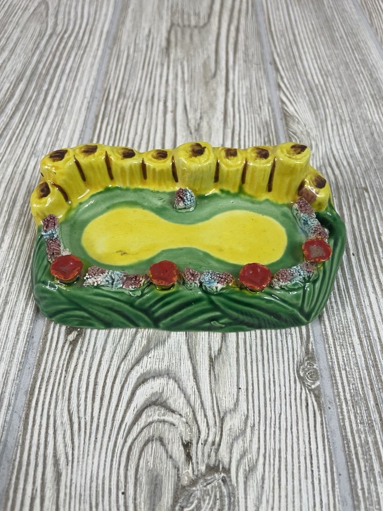 Vintage Salt and Pepper Display Tray Floral 4 1/2”
