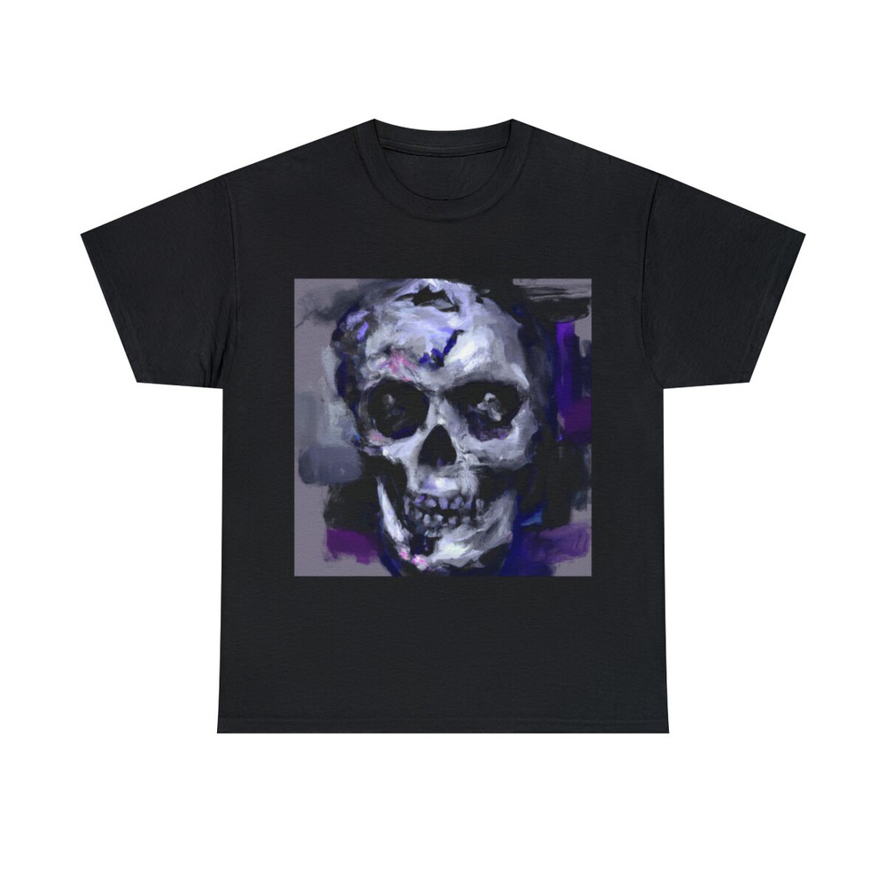 Unisex Adult Halloween T Shirt Art Painting Skull Metal Band Gothic Spooky Dark