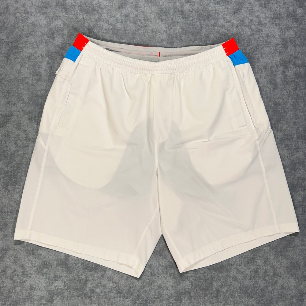 Birddogs white/blue athletic workout training performance lined shorts mens XXL
