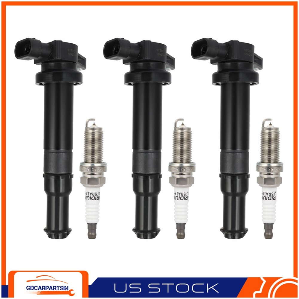 High-Performance 3 Ignition Coils & 3 Spark Plugs for Kia Optima Hyundai Santa Fe 2.7L Engine