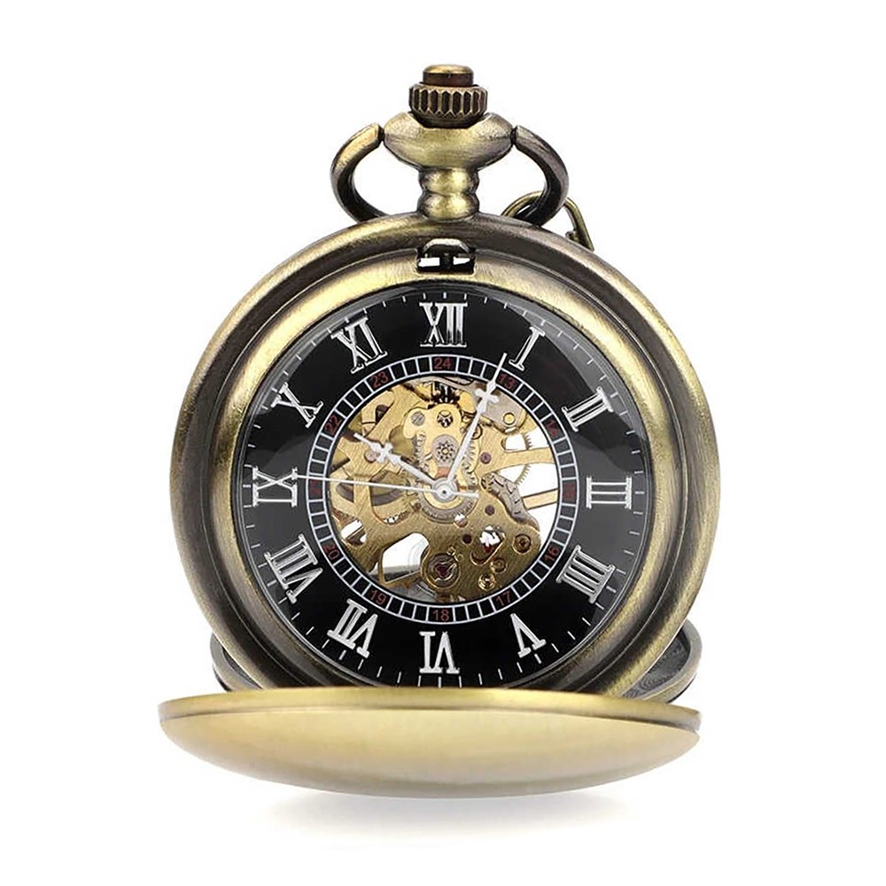 Portable Lightweight Zinc Alloy Mechanical Vintage Pocket Watch Ideal Gift Men