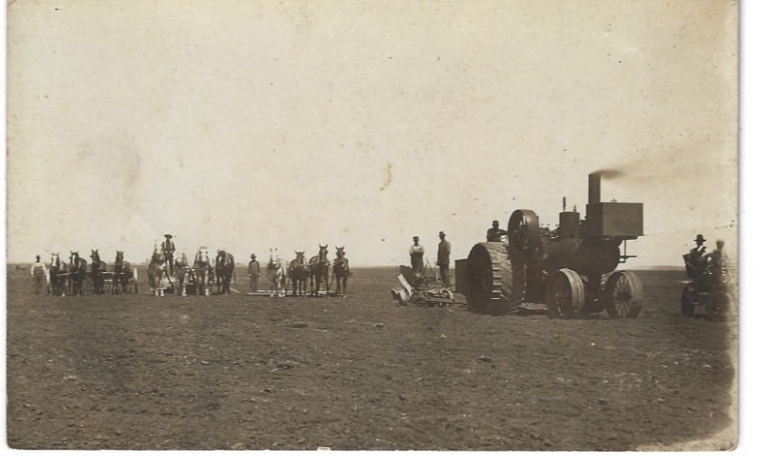 RPPC Steam Tractor Northwest Thresher Co. 1910's Photo Postcard Farming Plow