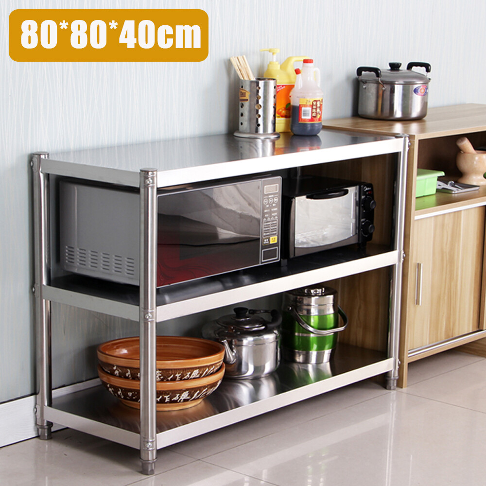3 Tiers Kitchen Shelf Shelving Rack Restaurant Shelves Rack Stainless Steel