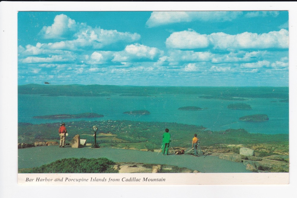 Bar Harbor & Porcupine Islands From Cadillac Mountain Chrome Postcard
