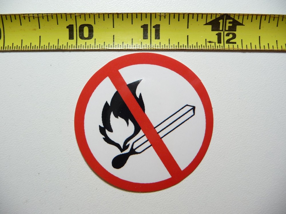 No Fire Flames Prohibited Occupation Decal Sticker