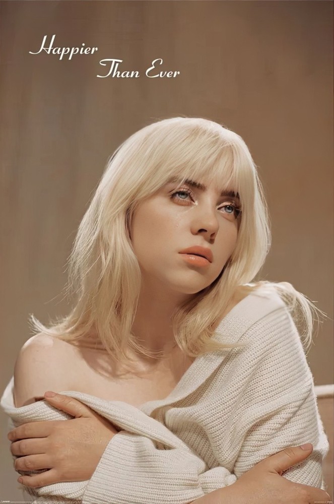 Billie Eilish - Music Poster (Happier Than Ever - Album Cover) (Size: 24