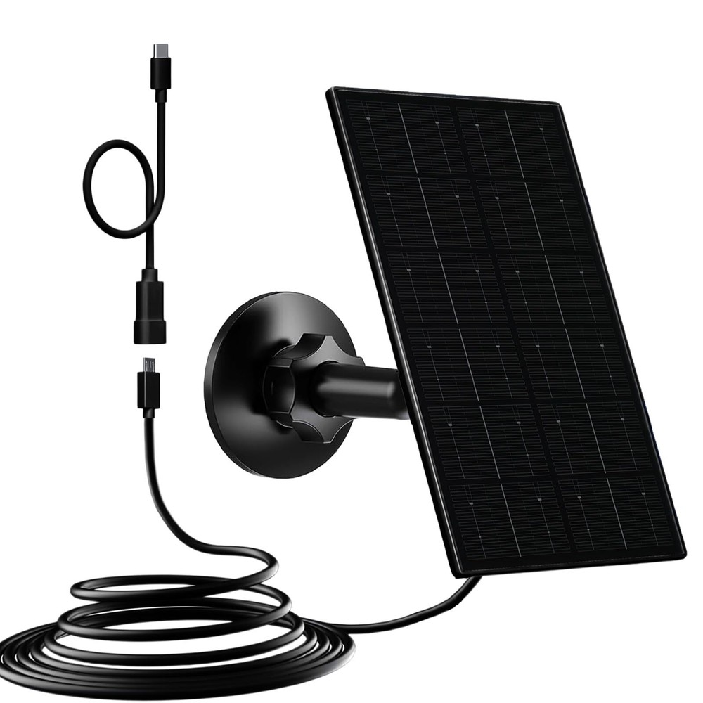 4W USB Solar Panel with USB C for Security Camera Charging