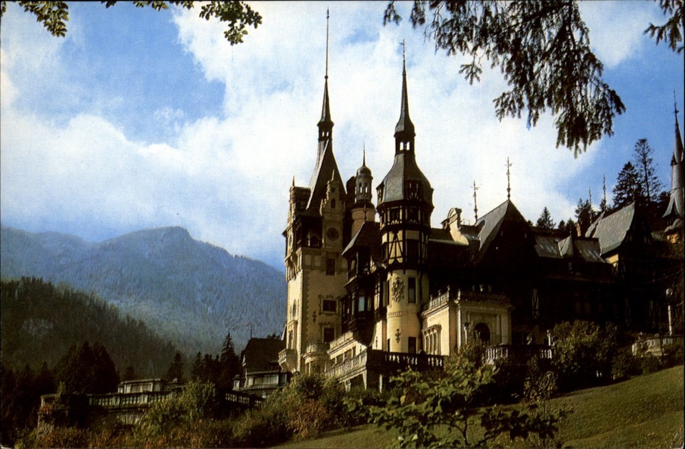 Peles Castle Sinaia Romania vintage postcard d999