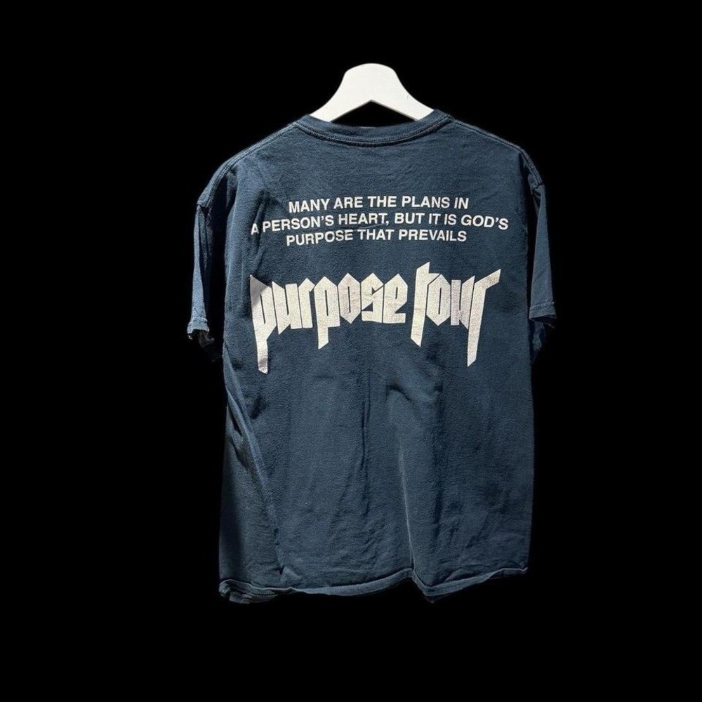 Justin Bieber 2016 Purpose Tour Tshirt Sz Large Black Faded