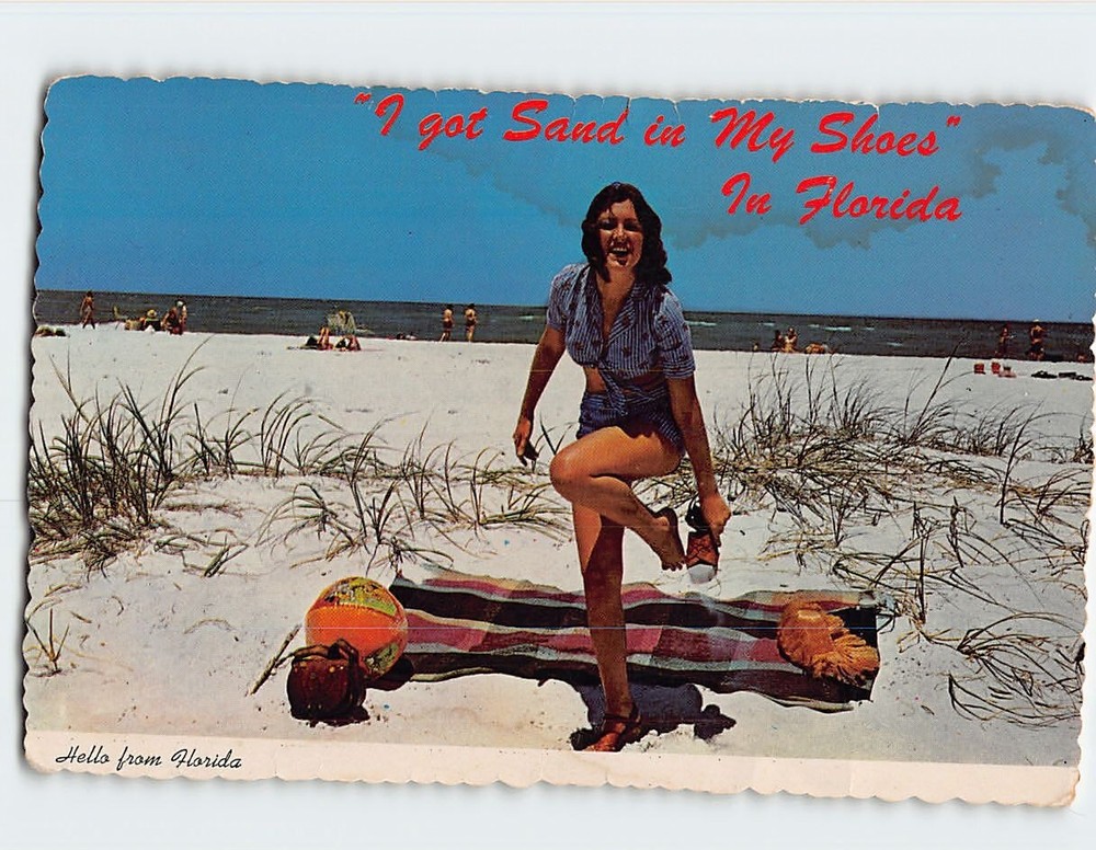 Postcard I got Sand in My Shoes In Florida Hello from Florida USA