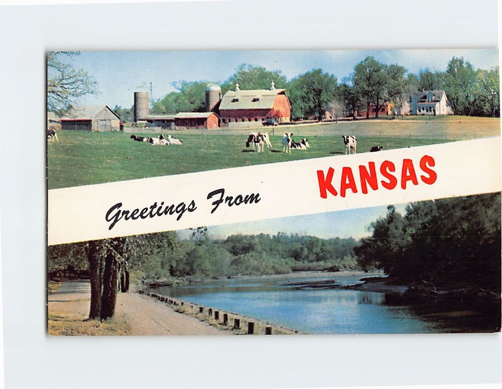 Postcard Greetings From Kansas USA