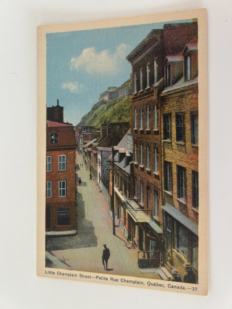 Little Champlain Street Petite Rue Champlain Quebec Canada Postcard