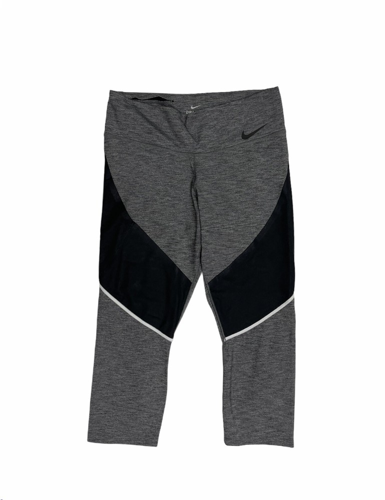 Nike Dri Fit Women’s Size Medium Athletic Capri Gray Black Leggings