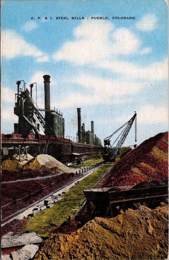 1956 Pueblo Colorado CF&I Steel Mills Industrial E.C. Kropp Postcard
