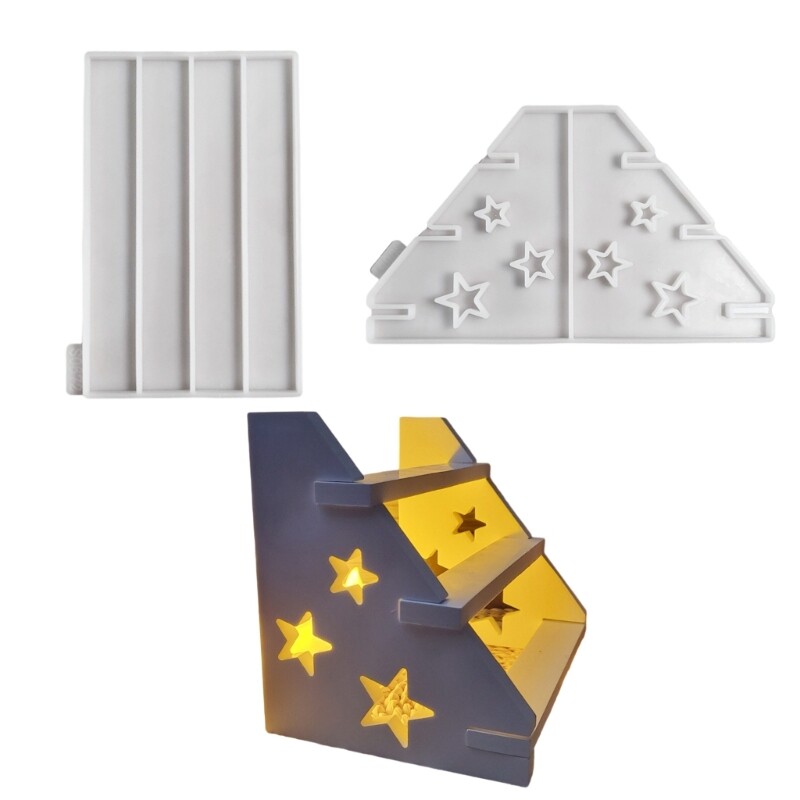 Layered Resin Shelf Silicone Molds for Epoxy Storage and Display Stand