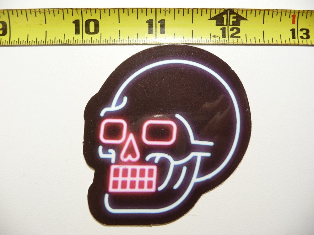 Colorful Neon Skull with Teeth Window Sticker Fun Celebration Decal