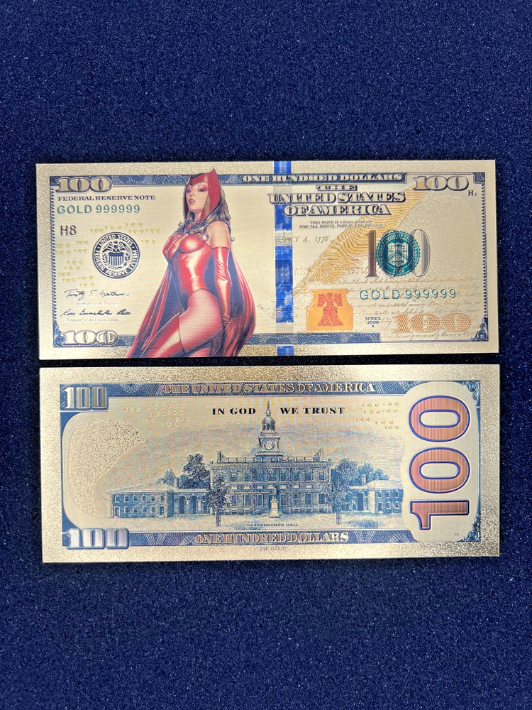 Scarlet Witch - 24k Gold Foil Banknote - Super Hero Tv Show/Movie Character