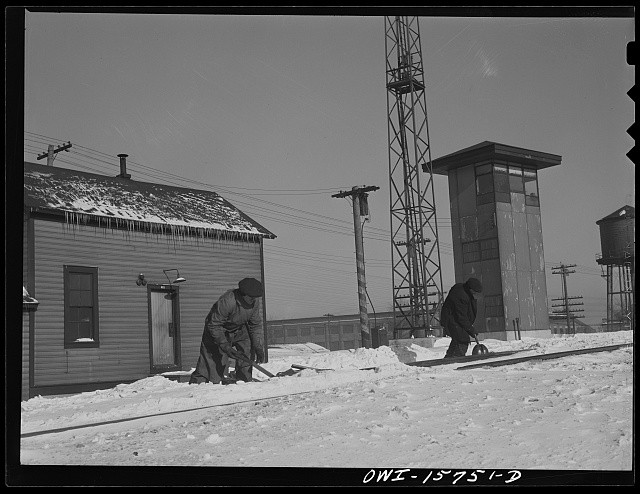Chicago Illinois 1943 Belt Railway Company Clearing Yard Switches Snowy Winter