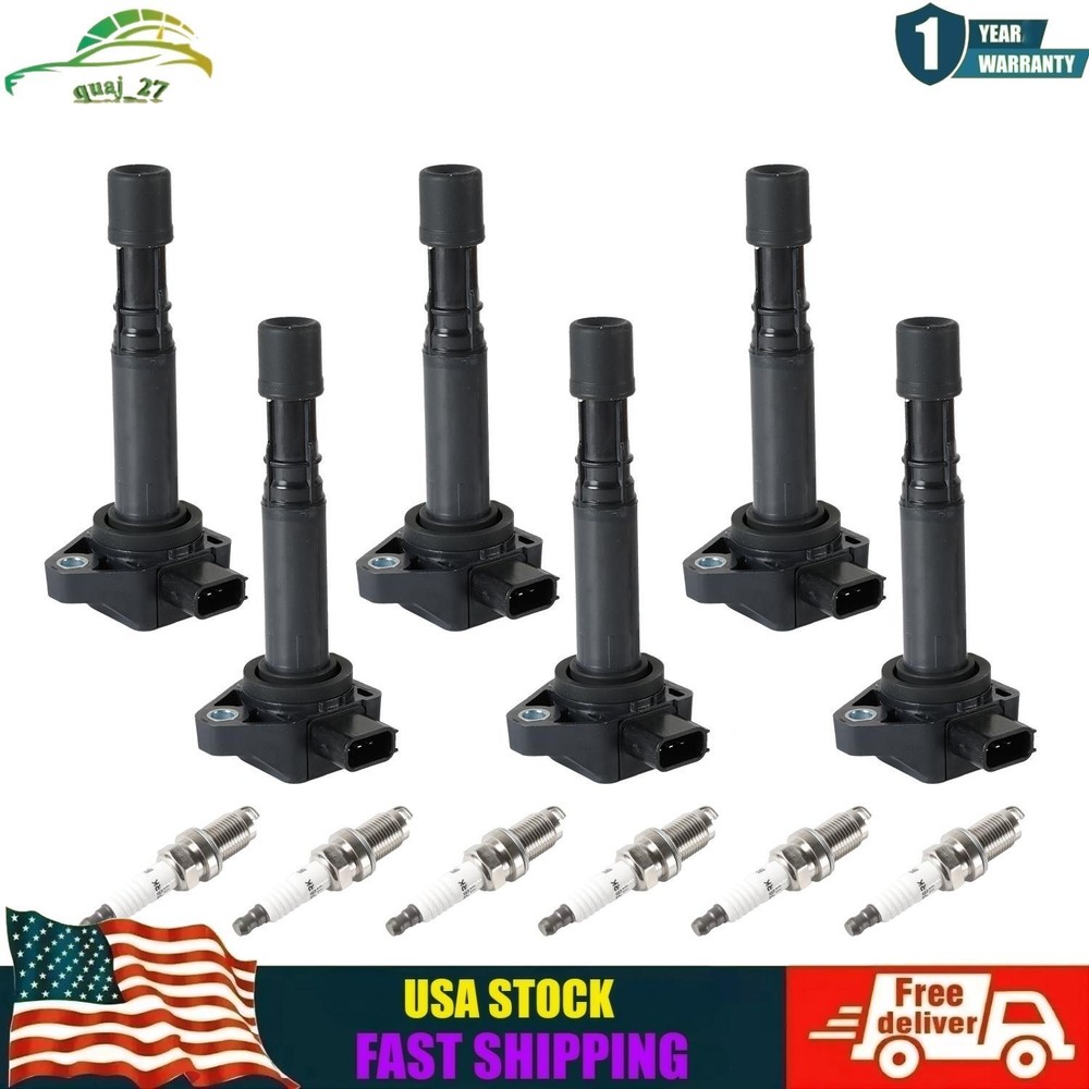 6-Pack Ignition Coils & Iridium Spark Plugs for Honda Acura Saturn 3.5L UF400