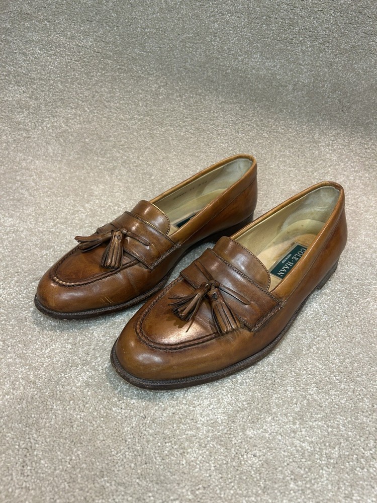 COLE HAAN 04304 Men's Brown Leather Size 11 M Tassel Loafer MADE IN ITALY
