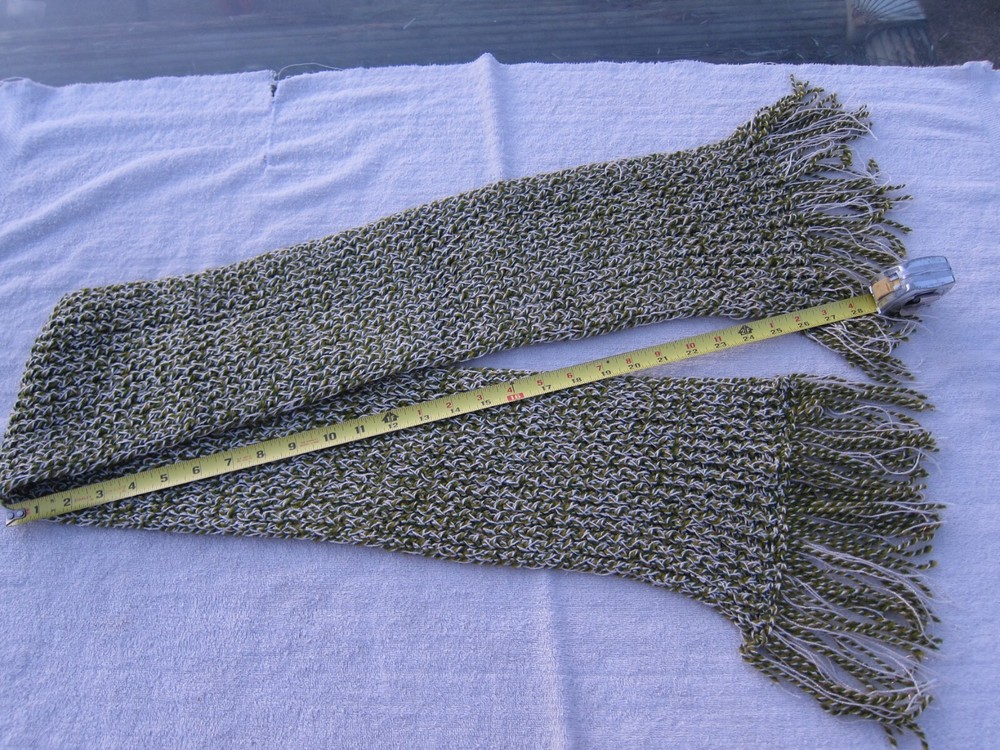 Vintage Men Women Unisex Handmade Scarf Green