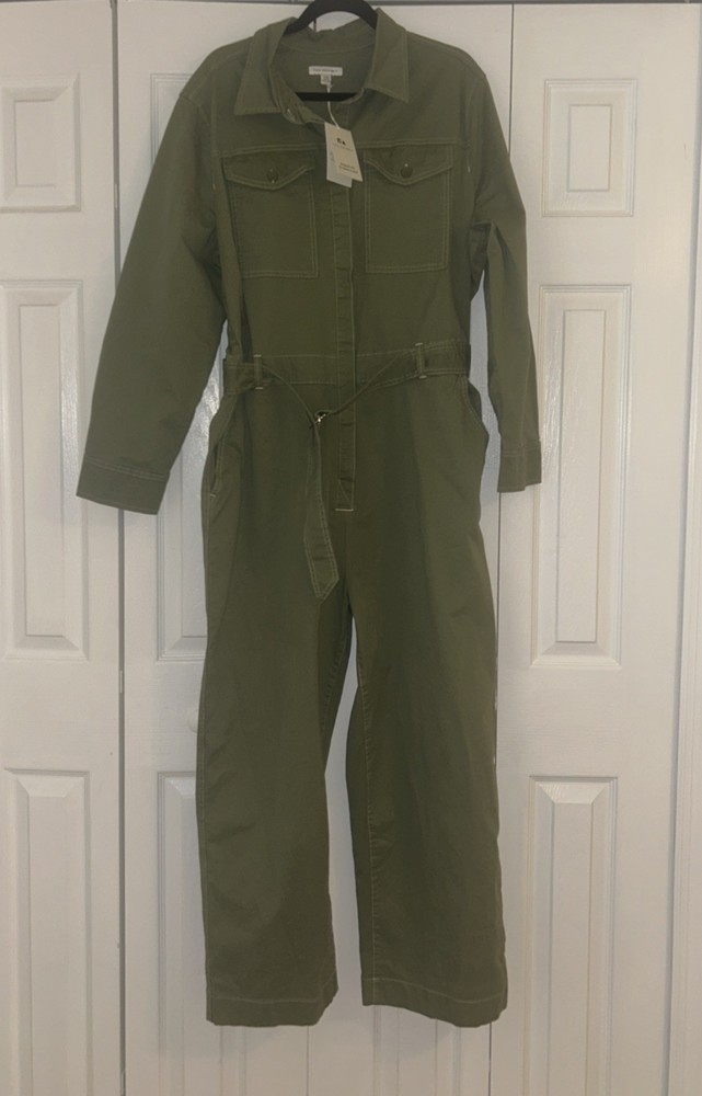 Free Assembly Army Green Coverall Canvas Jumpsuit Utility Size XXL