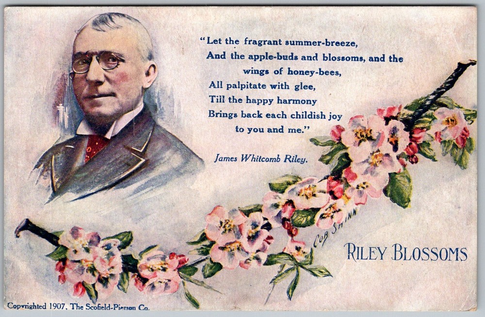 Antique Postcard James Whitcomb Riley Portrait 1900s