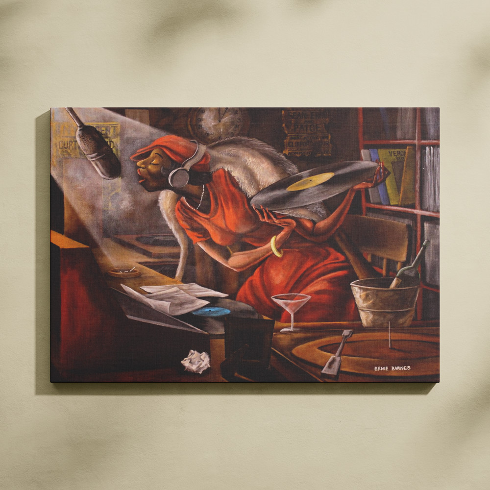 Ernie Barnes The DJ Canvas Print African American Music Art Jazz Wall Decor Post
