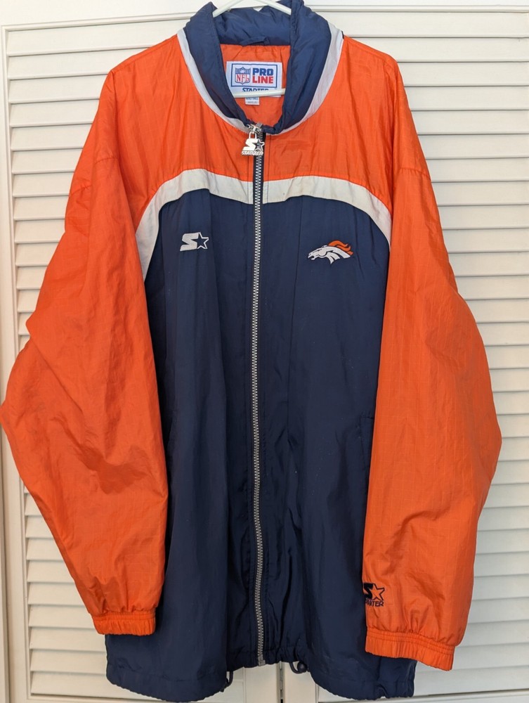 Vtg Denver Broncos Jacket Mens Blue Starter Lightweight Pro Line 4XLT Rare Size
