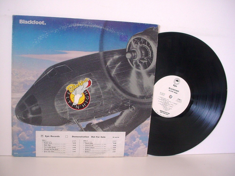 BLACKFOOT Flyin’ High WHITE LABEL PROMO LP 1976 EPIC PE 34378 Lynyrd Skynyrd