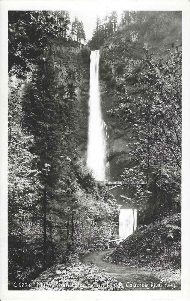 Oregon Postcard Mullnomah Falls Columbia River Highway RPPC OR Unposted